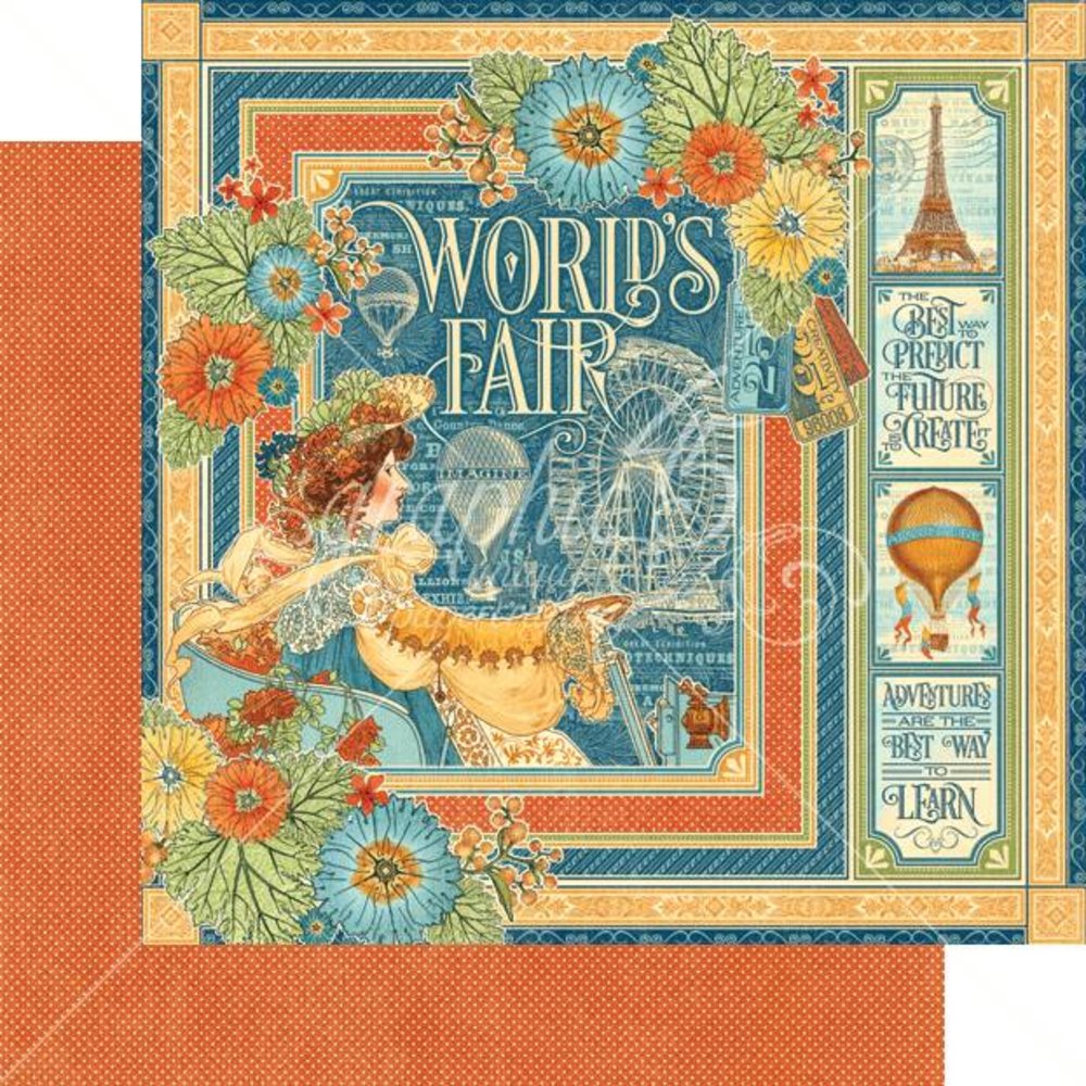 Graphic 45 World's Fair 12x12 Inch Paper Pad (4501177) Graphic 45 World's Fair 12x12 Inch Paper Pad (4501177)