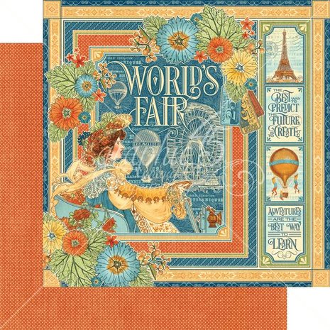 Graphic 45 World's Fair 12x12 Inch Paper Pad (4501177) Graphic 45 World's Fair 12x12 Inch Paper Pad (4501177)