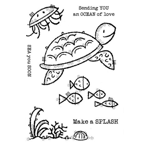Woodware Sea Turtle Clear Stamps (FRS922)