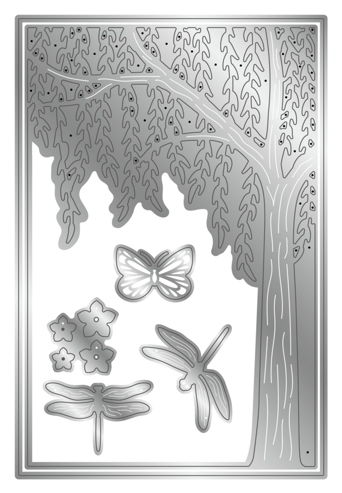 Crafter's Companion Dancing Dragonfly Weeping Willow Die & Stencil (S-DDF-MDST-WWIL) Crafter's Companion Dancing Dragonfly Weeping Willow Die & Stencil (S-DDF-MDST-WWIL)
