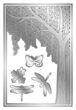 Crafter's Companion Dancing Dragonfly Weeping Willow Die & Stencil (S-DDF-MDST-WWIL) Crafter's Companion Dancing Dragonfly Weeping Willow Die & Stencil (S-DDF-MDST-WWIL)