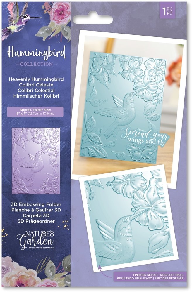 Crafter's Companion Hummingbird 3D Embossing Folder Heavenly Hummingbird (NG-HB-EF5-3D-HEHU)