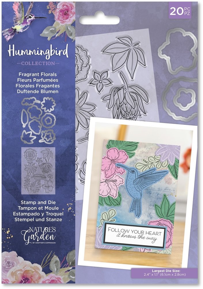 Crafter's Companion Hummingbird Fragrant Florals Stamp & Die (NG-HB-STD-FRFL) Crafter's Companion Hummingbird Fragrant Florals Stamp & Die (NG-HB-STD-FRFL)