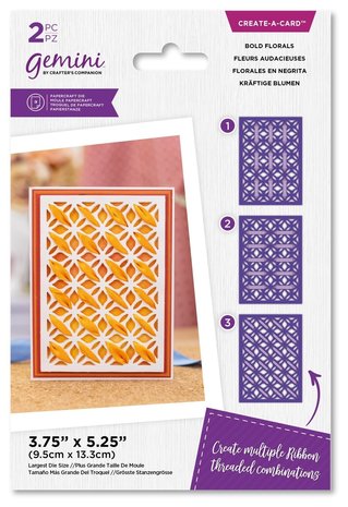 Gemini Ribbon Threading Bold Florals Create-a-Card Dies (GEM-MD-CAD-BOFL)