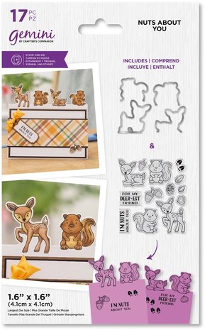 Gemini Cute Character Nuts About You Stamp & Die (GEM-STD-NUABYO)