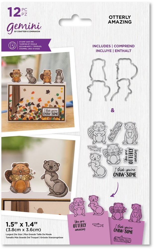 Gemini Cute Character Otterly Amazing Stamp & Die (GEM-STD-OTTAM) Gemini Cute Character Otterly Amazing Stamp & Die (GEM-STD-OTTAM)