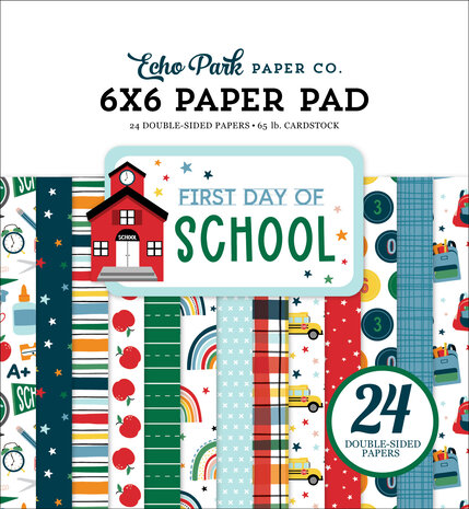 Echo Park First Day Of School 6x6 Inch Paper Pad (FDS276023) Echo Park First Day Of School 6x6 Inch Paper Pad (FDS276023)