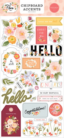 Carta Bella Flora No.5 6x13 Inch Chipboard Accents (CBFLON152021) Carta Bella Flora No.5 6x13 Inch Chipboard Accents (CBFLON152021)