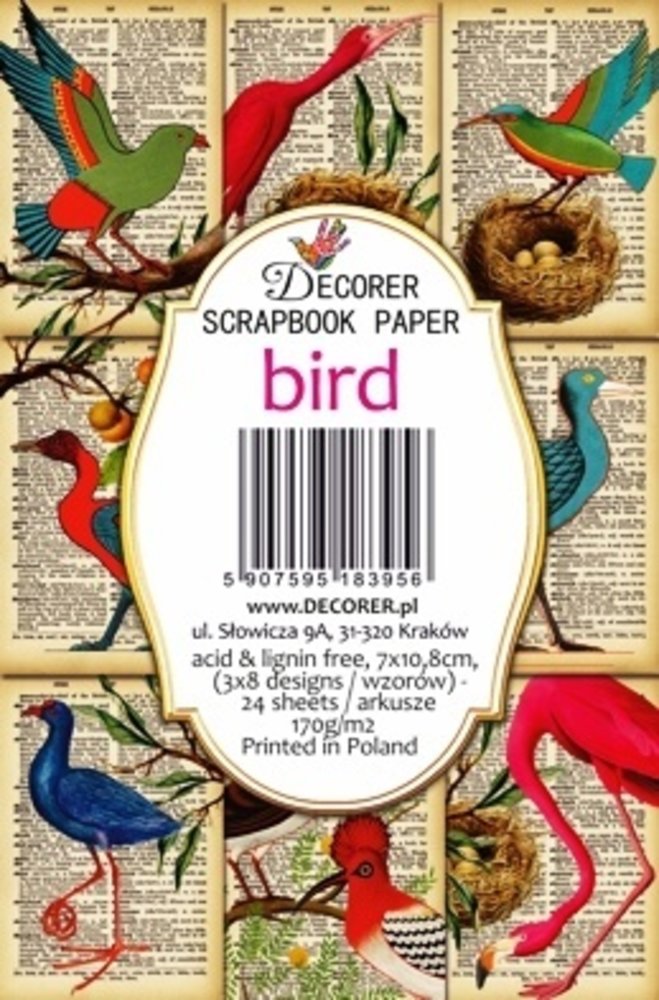 Decorer Bird Paper Pack (7x10,8cm) (DECOR-M99)