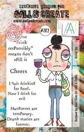 AALL and Create Clear Stamp Set A7 Boozer Dee (AALL-TP-702)