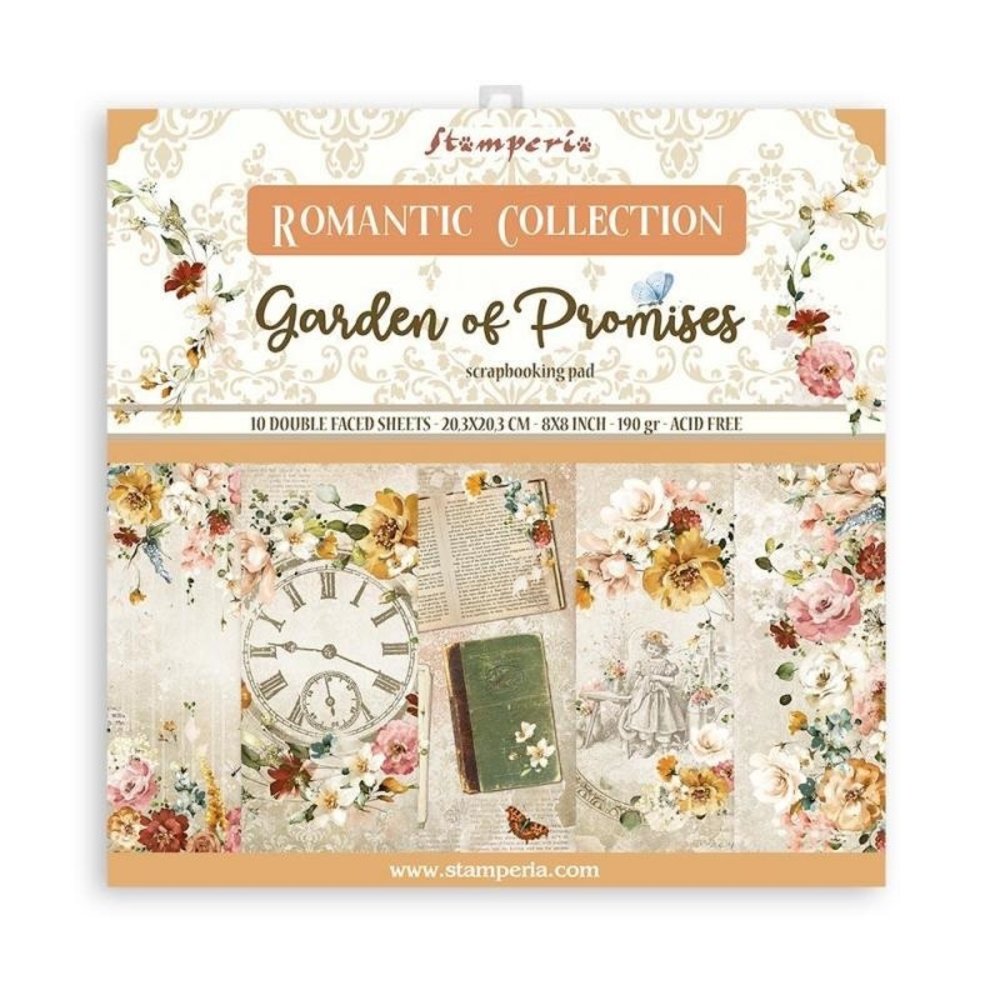 Stamperia Garden of Promises 8x8 Inch Paper Pack (SBBS59) Stamperia Garden of Promises 8x8 Inch Paper Pack (SBBS59)