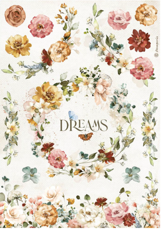 Stamperia Garden of Promises Dreams Rice Paper A4 (DFSA4693) Stamperia Garden of Promises Dreams Rice Paper A4 (DFSA4693)