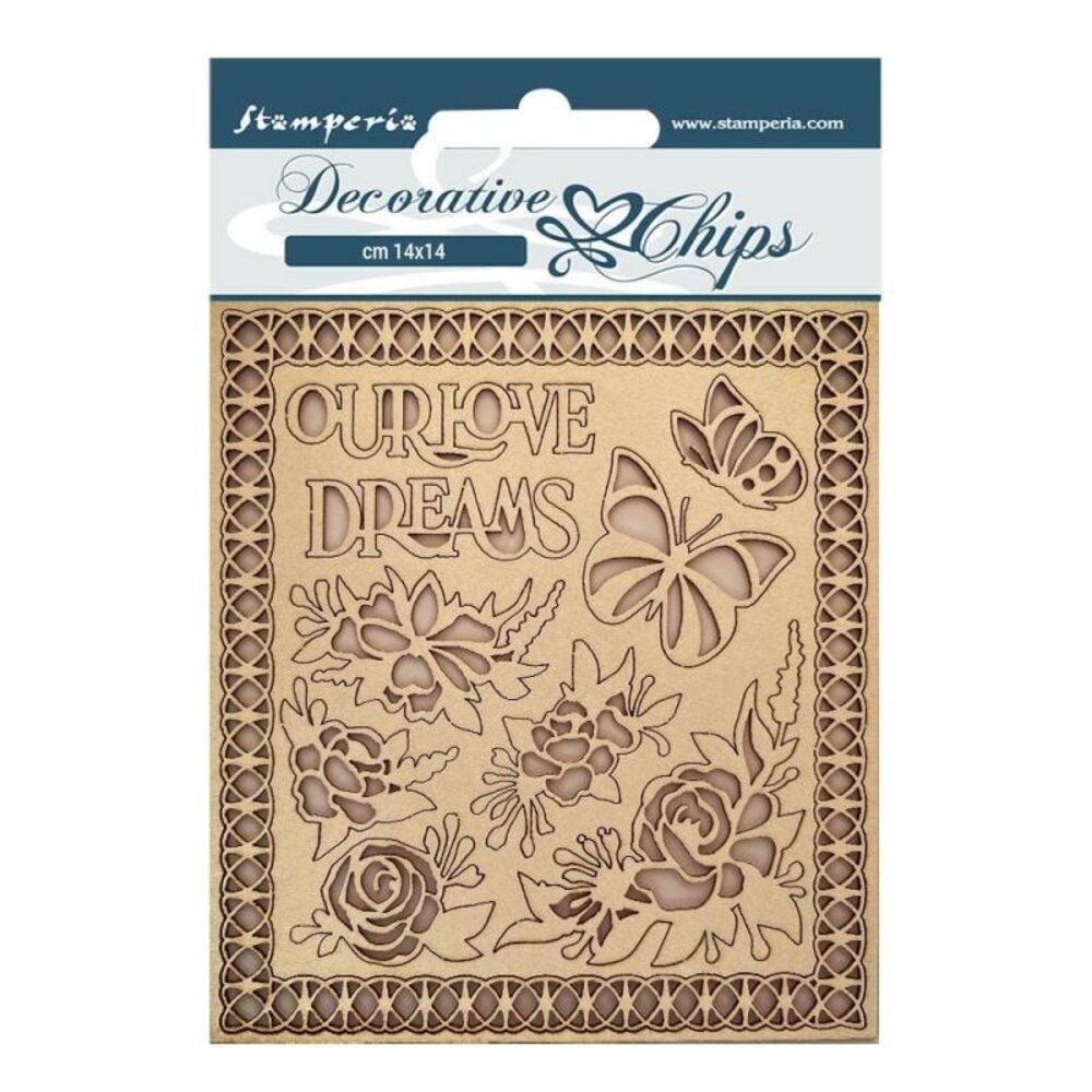 Stamperia Garden of Promises Decorative Chips Our Love, Dreams (SCB134) Stamperia Garden of Promises Decorative Chips Our Love, Dreams (SCB134)
