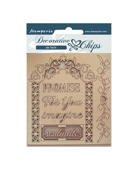 Stamperia Garden of Promises Decorative Chips Promise for You (SCB135)* Stamperia Garden of Promises Decorative Chips Promise for You (SCB135)*