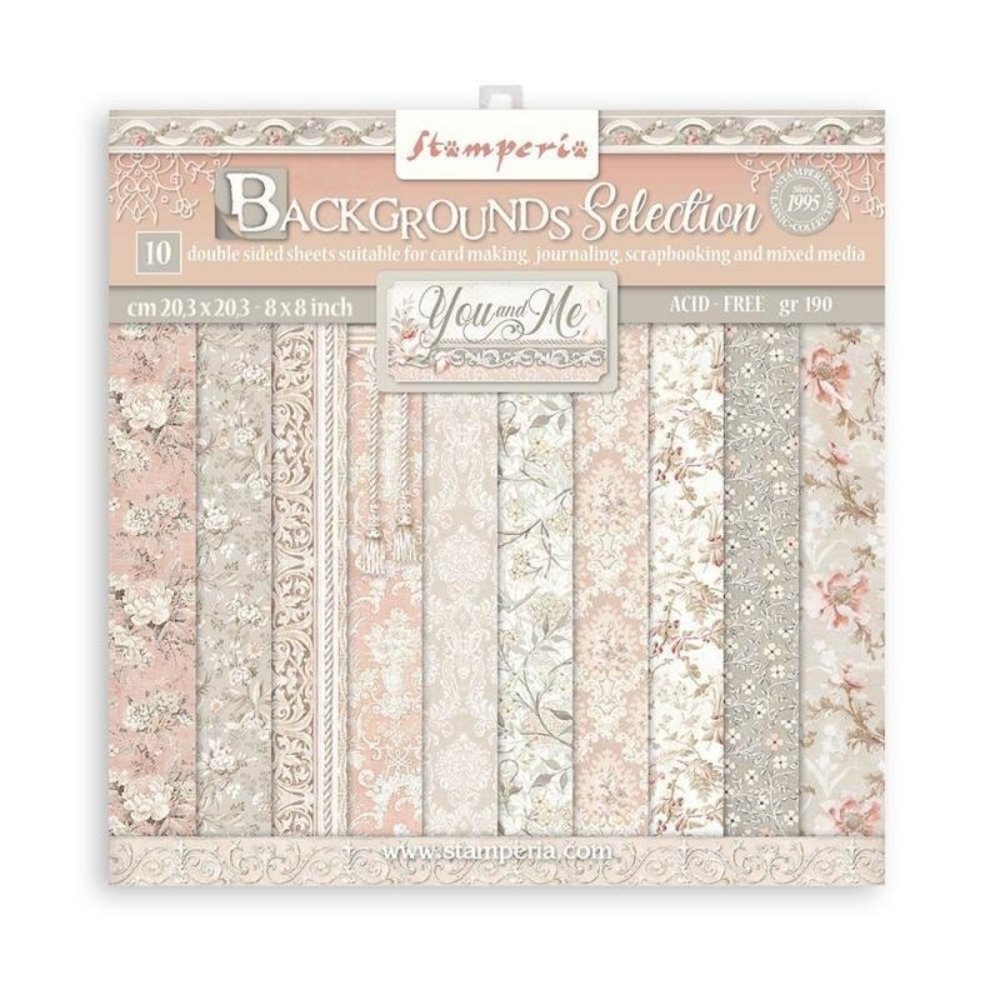 Stamperia You and Me Backgrounds Selection 8x8 Inch Paper Pack (SBBS62) Stamperia You and Me Backgrounds Selection 8x8 Inch Paper Pack (SBBS62)