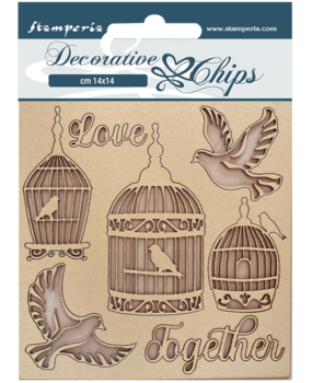 Stamperia You and Me Decorative Chips Love Together (SCB137)*