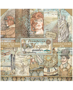 Stamperia Sir Vagabond Aviator 6x6 Inch Paper Pack (SBBXS18) Stamperia Sir Vagabond Aviator 6x6 Inch Paper Pack (SBBXS18)