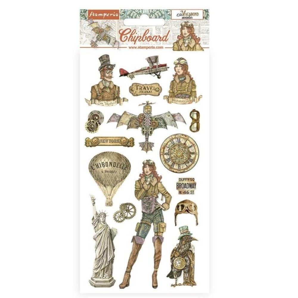 Stamperia Sir Vagabond Aviator Chipboard 15x30cm (DFLCB58) Stamperia Sir Vagabond Aviator Chipboard 15x30cm (DFLCB58)