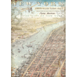 Stamperia Sir Vagabond Aviator New York Rice Paper A4 (DFSA4698)