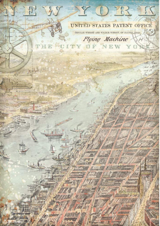 Stamperia Sir Vagabond Aviator New York Rice Paper A4 (DFSA4698) Stamperia Sir Vagabond Aviator New York Rice Paper A4 (DFSA4698)