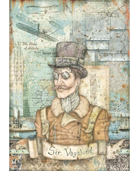 Stamperia Sir Vagabond Aviator Image Rice Paper A4 (DFSA4699) Stamperia Sir Vagabond Aviator Image Rice Paper A4 (DFSA4699)