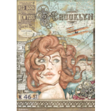Stamperia Sir Vagabond Aviator Lady Rice Paper A4 (DFSA4701)
