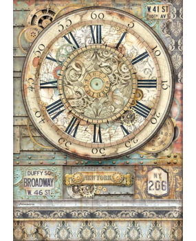 Stamperia Sir Vagabond Aviator Clock Rice Paper A4 (DFSA4703) Stamperia Sir Vagabond Aviator Clock Rice Paper A4 (DFSA4703)