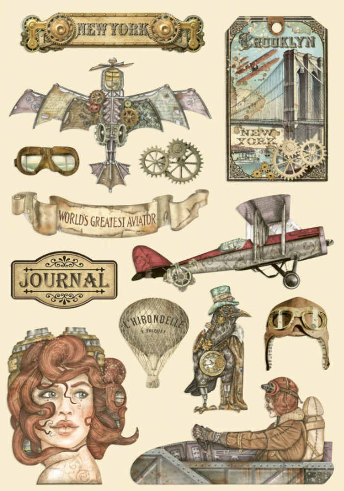 Stamperia Sir Vagabond Aviator Wooden Shapes A5 (KLSP123) Stamperia Sir Vagabond Aviator Wooden Shapes A5 (KLSP123)