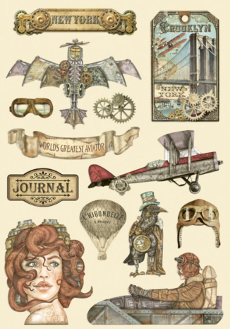 Stamperia Sir Vagabond Aviator Wooden Shapes A5 (KLSP123) Stamperia Sir Vagabond Aviator Wooden Shapes A5 (KLSP123)