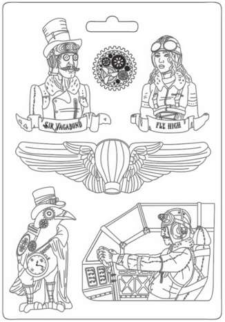 Stamperia Sir Vagabond Aviator Soft Mould A4 Fly High (K3PTA4538) Stamperia Sir Vagabond Aviator Soft Mould A4 Fly High (K3PTA4538)