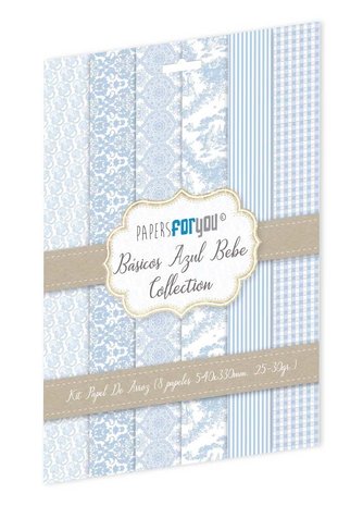 Papers For You Basicos Azul Bebe Rice Paper Kit (8pcs) (PFY-10171) Papers For You Basicos Azul Bebe Rice Paper Kit (8pcs) (PFY-10171)