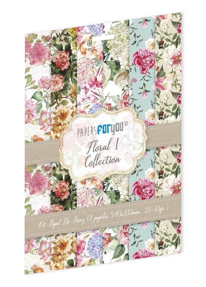 Papers For You Floral I Rice Paper Kit (8pcs) (PFY-10172) Papers For You Floral I Rice Paper Kit (8pcs) (PFY-10172)