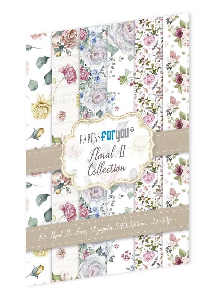 Papers For You Floral II Rice Paper Kit (8pcs) (PFY-10173) Papers For You Floral II Rice Paper Kit (8pcs) (PFY-10173)