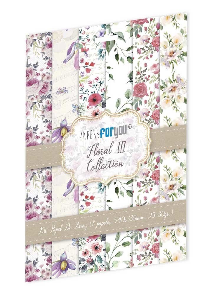 Papers For You Floral III Rice Paper Kit (8pcs) (PFY-10174) Papers For You Floral III Rice Paper Kit (8pcs) (PFY-10174)