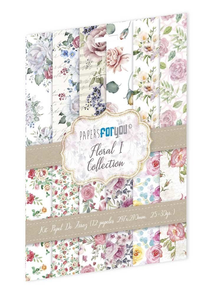 Papers For You Floral I A4 Rice Paper Kit (12pcs) (PFY-10181)