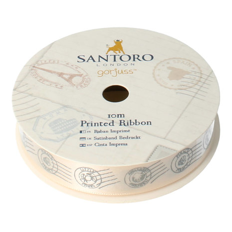 Gorjuss Printed Satin Ribbon Postal 10 meter (GOR367108) Gorjuss Printed Satin Ribbon Postal 10 meter (GOR367108)