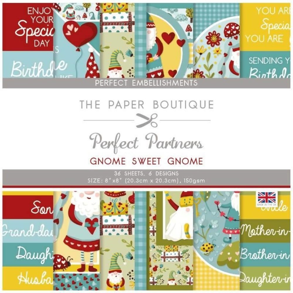 The Paper Boutique Gnome Sweet Gnome 8x8 Inch Embellishments Paper Pack (PB1865)