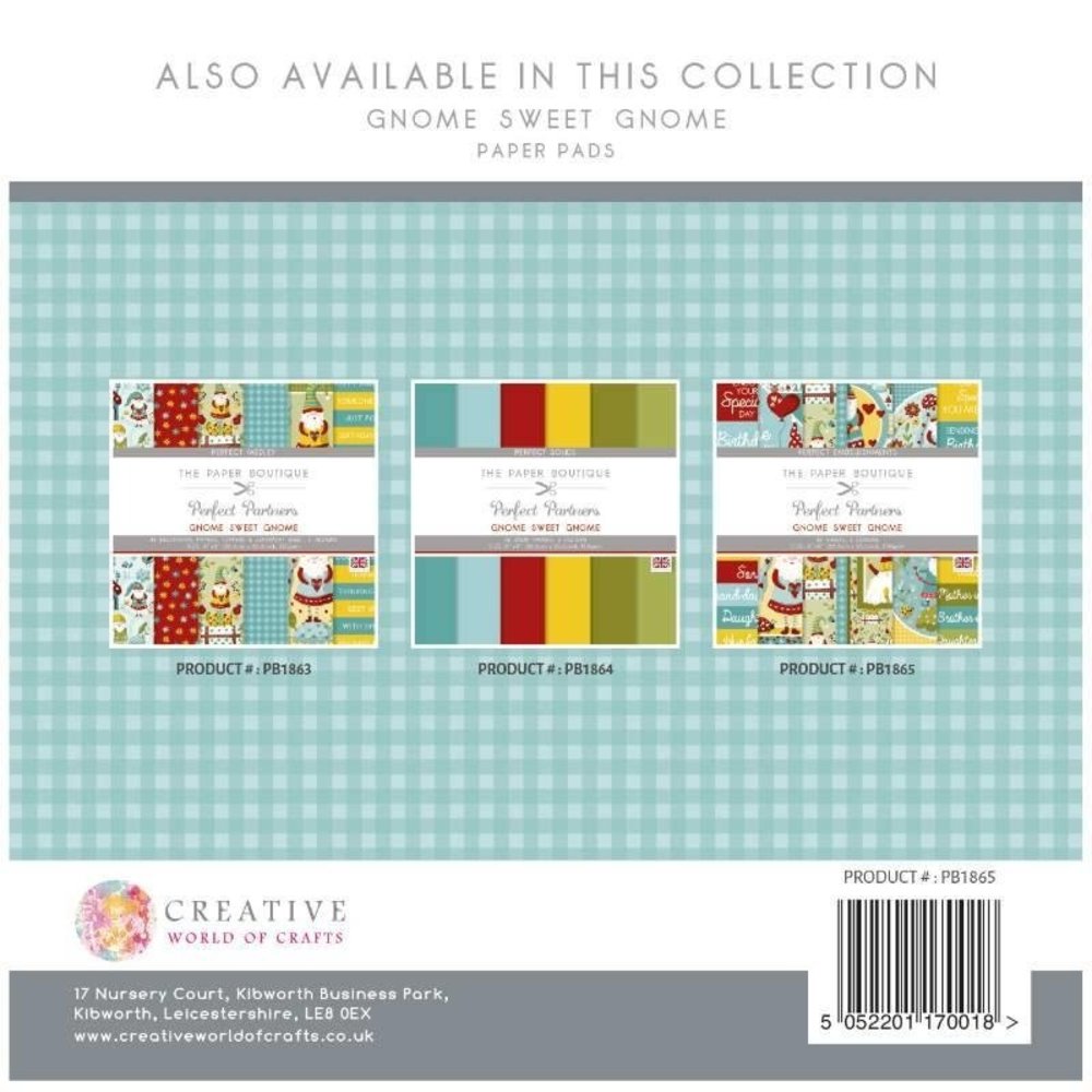 The Paper Boutique Gnome Sweet Gnome 8x8 Inch Embellishments Paper Pack (PB1865)