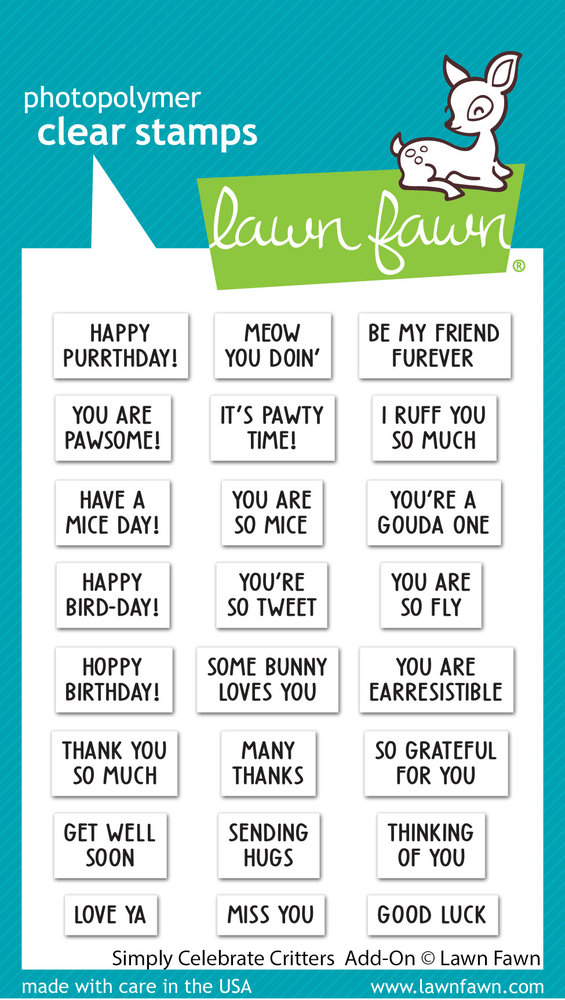 Lawn Fawn Simply Celebrate Critters Add-On Clear Stamps (LF2862) Lawn Fawn Simply Celebrate Critters Add-On Clear Stamps (LF2862)