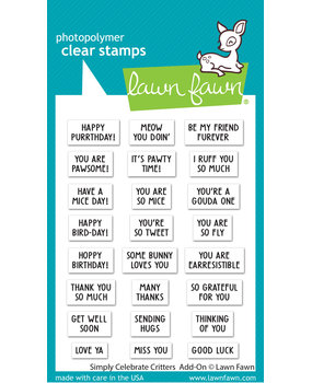 Lawn Fawn Simply Celebrate Critters Add-On Clear Stamps (LF2862) Lawn Fawn Simply Celebrate Critters Add-On Clear Stamps (LF2862)