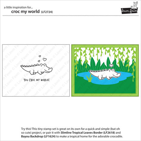 Lawn Fawn Croc My World Clear Stamps (LF2724) Lawn Fawn Croc My World Clear Stamps (LF2724)
