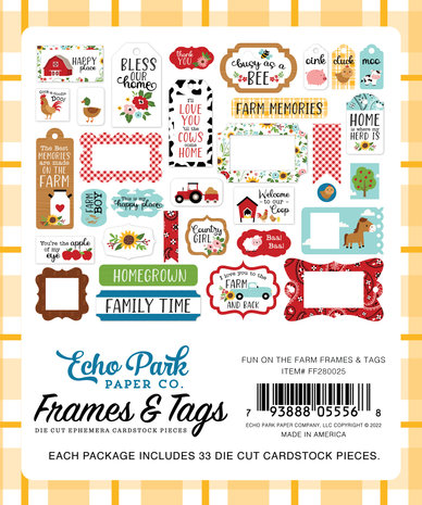 Echo Park Fun On The Farm Ephemera Frames & Tags (FF280025) Echo Park Fun On The Farm Ephemera Frames & Tags (FF280025)