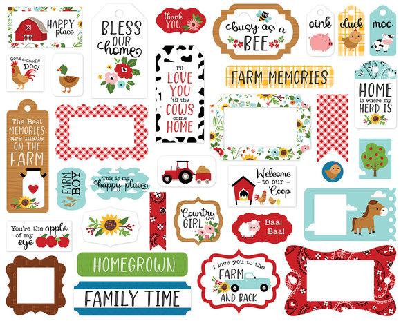 Echo Park Fun On The Farm Ephemera Frames & Tags (FF280025) Echo Park Fun On The Farm Ephemera Frames & Tags (FF280025)