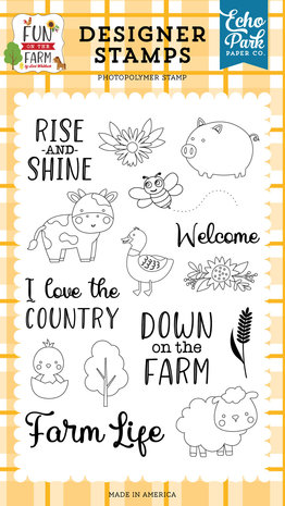 Echo Park Fun On The Farm Rise And Shine Clear Stamps (FF280045) Echo Park Fun On The Farm Rise And Shine Clear Stamps (FF280045)