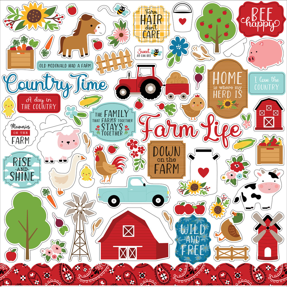 Echo Park Fun On The Farm 12x12 Inch Element Sticker (FF280014) Echo Park Fun On The Farm 12x12 Inch Element Sticker (FF280014)