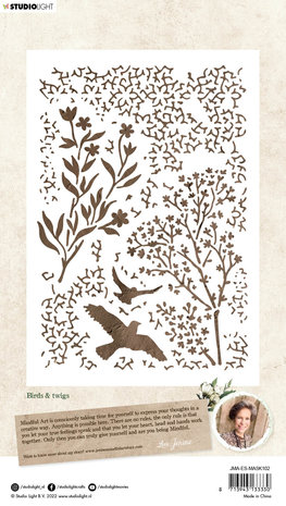 Studio Light Jenine's Mindful Art Collection Masking Stencil Birds & Twigs (JMA-ES-MASK102)