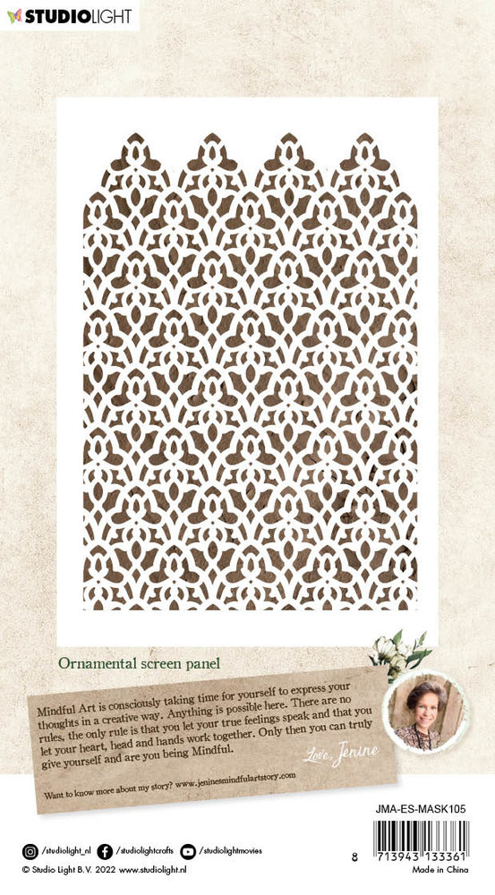 Studio Light Jenine's Mindful Art Collection Masking Stencil Ornamental Screen Panel (JMA-ES-MASK105)