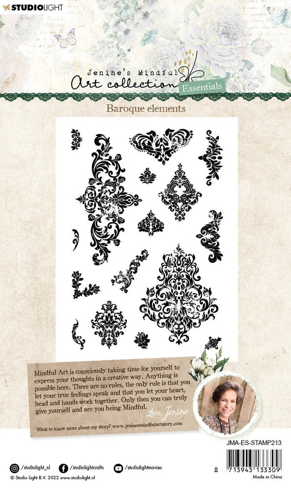 Studio Light Jenine's Mindful Art Collection Baroque Ornaments Clear Stamps (JMA-ES-STAMP213)