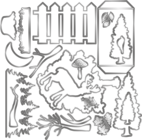 Gemini 3D Scene Builder Woodland Beauty Stamp & Die (GEM-STD-3DSB-WB) Gemini 3D Scene Builder Woodland Beauty Stamp & Die (GEM-STD-3DSB-WB)