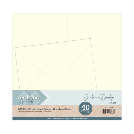 Card Deco Cards and Envelopes 5x7 Inch Cream (CDECAE10006) Card Deco Cards and Envelopes 5x7 Inch Cream (CDECAE10006)
